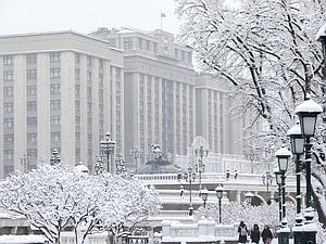 Здание Государственной Думы зима