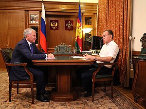 Председатель Государственной Думы Вячеслав Володин и губернатор Краснодарского края Вениамин Кондратьев