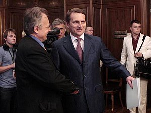 Председатель Государственной Думы Сергей Нарышкин встретился с общественными деятелями накануне Дня русского языка