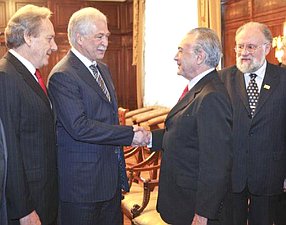 17 мая состоялась встреча Председателя Государственной Думы Бориса Грызлова с вице-президентом Федеративной Республики Бразилии Мишелом Темером