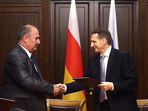 Председатель Госдумы встретился с Председателем Парламента Южной Осетии