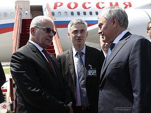 Chairman of the State Duma Vyacheslav Volodin and Speaker of the National People’s Assembly of the People's Democratic Republic of Algeria Brahim Boughali
