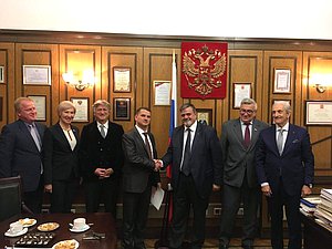 Iaroslav Nilov and delegation of Italian Trade Union Confederation General Union of Labour