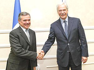 В рамках четырнадцатого заседания Большой российско-французской межпарламентской комиссии состоялась встреча Председателя Государственной Думы Бориса Грызлова с Председателем Национального собрания Французской Республики Бернаром Аккуайе