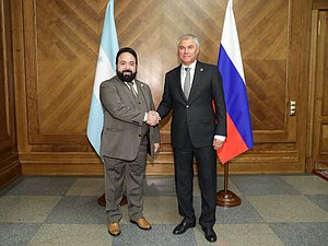 Chairman of the State Duma Vyacheslav Volodin and President of the National Congress of the Republic of Honduras Luis Redondo Guifarro