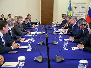 Meeting of Chairman of the State Duma Viacheslav Volodin and Chairman of the Mazhilis of the Parliament of the Republic of Kazakhstan Nurlan Nigmatulin
