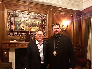 Встреча Председателя Комитета ГД Сергея Гаврилова с викарием Святейшего Патриарха Московского и всея Руси, управляющим Патриаршими приходами Русской Православной Церкви в США, Епископом Наро-Фоминским Иоанном