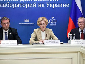 Deputy Speaker of the Federation Council Konstantin Kosachev, Deputy Chairwoman of the State Duma Irina Yarovaya and Chairman of the Committee on Control Oleg Morozov