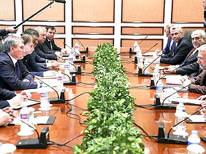 Meeting of Chairman of the State Duma Viacheslav Volodin and Chairman of the Islamic Consultative Assembly of the Islamic Republic of Iran Ali Larijani. Pakistan, 24 December 2017