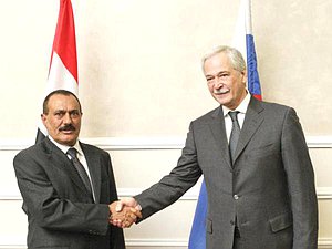 Состоялась встреча Председателя Государственной Думы Бориса Грызлова и Президента Йемена Али Абдалла Салеха