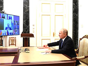 Совещание с постоянными членами Совета Безопасности (в режиме видеоконференции). Фото: kremlin.ru