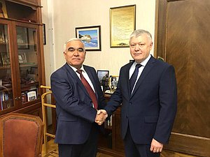 Chairman of the Committee on Security and Corruption Control Vasilii Piskarev and Director of the Drug Control Agency under the President of the Republic of Tajikistan Sherkhon Salimzoda
