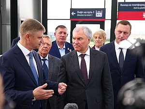 Председатель Государственной Думы Вячеслав Володин и генеральный директор – председатель правления ОАО «РЖД» Олег Белозеров