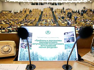Парламентские слушания на тему «Проблемы и перспективы законодательного регулирования многоцелевого использования лесных ресурсов»