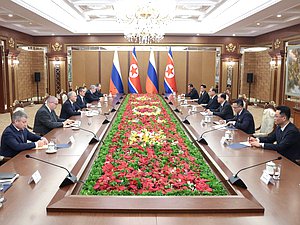 Встреча Председателя Государственной Думы Вячеслава Володина с Председателем Президиума Верховного народного собрания КНДР Чо Ён Воном