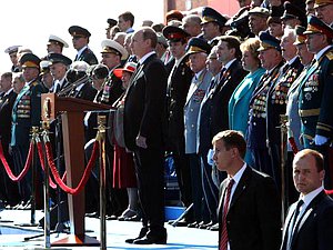 Сергей Нарышкин присутствовал на военном параде, посвященном 68-й годовщине Победы в Великой Отечественной войне