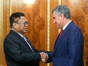 Встреча Председателя Государственной Думы Вячеслава Володина с Председателем Совета представителей регионов Народного консультативного конгресса Индонезии Усманом Саптой