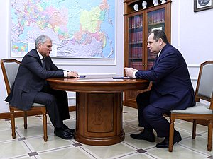 Председатель Государственной Думы Вячеслав Володин и Глава Республики Коми Ростислав Гольдштейн