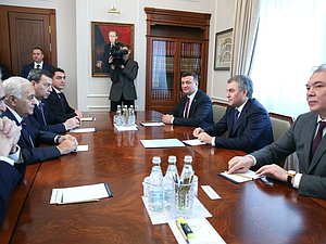 Встреча Председателя ГД Вячеслава Володина с Председателем Милли Меджлиса Азербайджанской Республики Октаем Асадовым