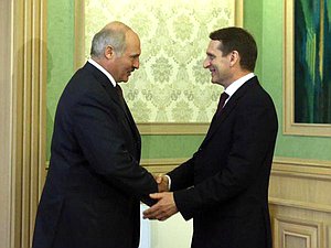 Председатель Государственной Думы Сергей Нарышкин встретился с Президентом Республики Беларусь А.Г.Лукашенко