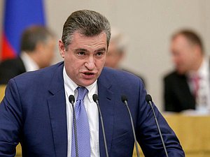 Председатель Комитета по международным делам Леонид Слуцкий во время пленарного заседания.Фото: Анна Исакова/Фотослужба Государственной Думы.