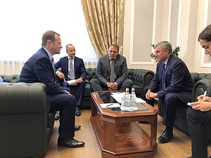 Chairman of the State Duma Viacheslav Volodin and Chairperson of the Socialists group in the Parliamentary Assembly of the Council of Europe (PACE) Frank Schwabe