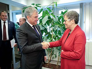 Chairman of the State Duma Viacheslav Volodin and President of the Parliamentary Assembly of the Council of Europe Liliane Maury Pasquier
