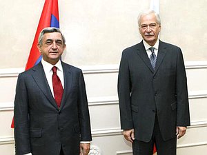 25 октября состоялась встреча Председателя Государственной Думы Бориса Грызлова с Президентом Республики Армения Сержем Саргсяном