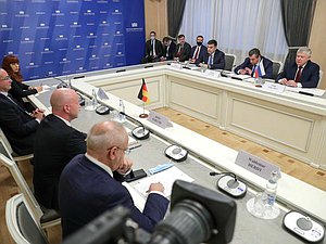 Meeting of members of the State Duma Commission on the Investigation of Foreign Interference in Russia's Internal Affairs with the German parliamentary delegation headed by Chairman of the German-Russian Parliamentary Friendship Group of the German Bundestag Robby Schlund