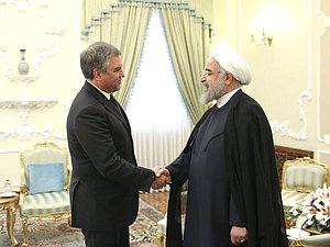 Встреча Председателя Государственной Думы Вячеслава Володина с Президентом Ирана Хасаном Рухани