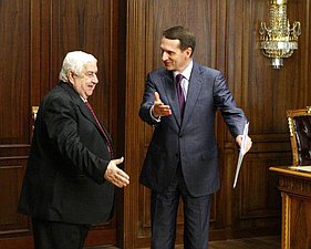 Сергей Нарышкин встретился с Министром иностранных дел Сирии В.Муаллемом    