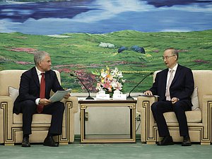 Chairman of the State Duma Vyacheslav Volodin and Secretary of the Jilin Provincial Committee of the Chinese Communist Party, Chairman of the Standing Committee of the People's Congress of the province Huang Qiang
