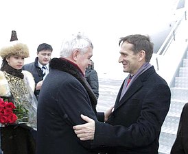 Сергей Нарышкин прибыл с рабочим визитом в Казахстан