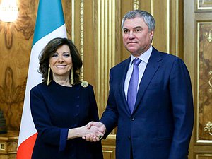 Chairman of the State Duma Viacheslav Volodin and President of the Senate of Italy Maria Elisabetta Alberti Casellati