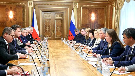 Встреча Председателя Государственной Думы Вячеслава Володина с главой Палаты депутатов Парламента Чехии Радеком Вондрачеком