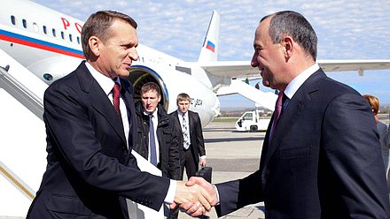   Поездка Председателя Государственной Думы Сергея Нарышкина в Северо-Кавказский федеральный округ. Прибытие в г. Минеральные Воды.