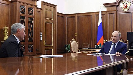 Встреча Президента РФ Владимира Путина с Председателем Государственной Думы Вячеславом Володиным. Фото: kremlin.ru