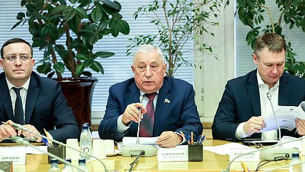 Председатель Комитета по развитию Дальнего Востока и Арктики Николай Харитонов и Первые заместители Председателя Комитета Вячеслав Логинов и Сергей Каргинов