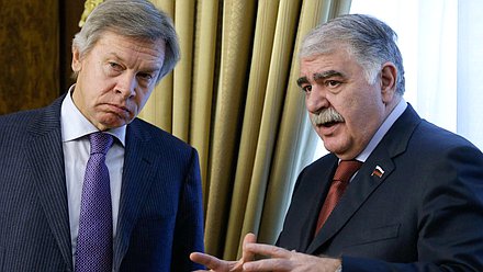 Встреча Председателя Государственной Думы Федерального Собрания Российской Федерации С.Е. Нарышкина с Председателем Палаты депутатов Республики Ирак С.А.Аль Джаббури.