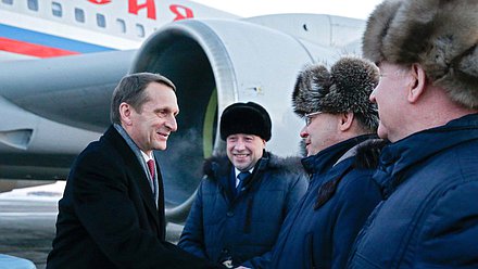 Рабочая поездка Председателя Государственной Думы Сергея Нарышкина в Уральский федеральный округ. Прибытие в Тюмень.