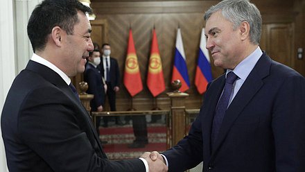 Chairman of the State Duma Viacheslav Volodin and President of the Kyrgyz Republic Sadyr Japarov