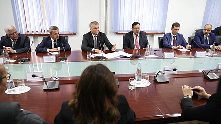 Meeting of Chairman of the State Duma Viacheslav Volodin with the leaders of Russian educational organizations and Russian teachers in Dushanbe