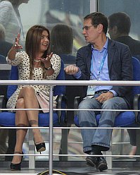 16.07.2013 Казань. Универсиада. 
<br />
 На трибуне зрителей Александр Жуков и Алина Кабаева