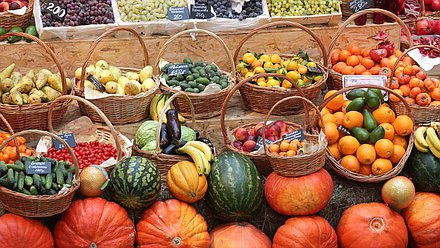 фрукты осень урожай продукты рынок торговля овощи