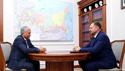 Председатель Государственной Думы Вячеслав Володин и губернатор Запорожской области Евгений Балицкий