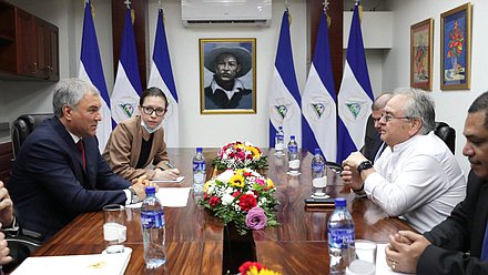 Chairman of the State Duma Vyacheslav Volodin and President of the National Assembly of the Republic of Nicaragua Gustavo Porras Cortés