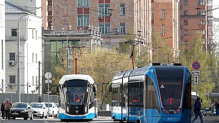 Москва город трамвай транспорт