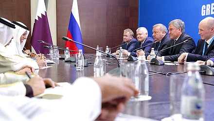 Meeting of Chairman of the State Duma Viacheslav Volodin and Chairman of Qatar’s Advisory Council Ahmad bin Abdullah Al Mahmoud