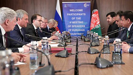 Meeting of Chairman of the State Duma Viacheslav Volodin and Speaker of the House of the People of the National Assembly of Afghanistan Mir Rahman Rahmani