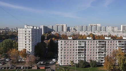 Москва, жилье, осень, панорама, дома